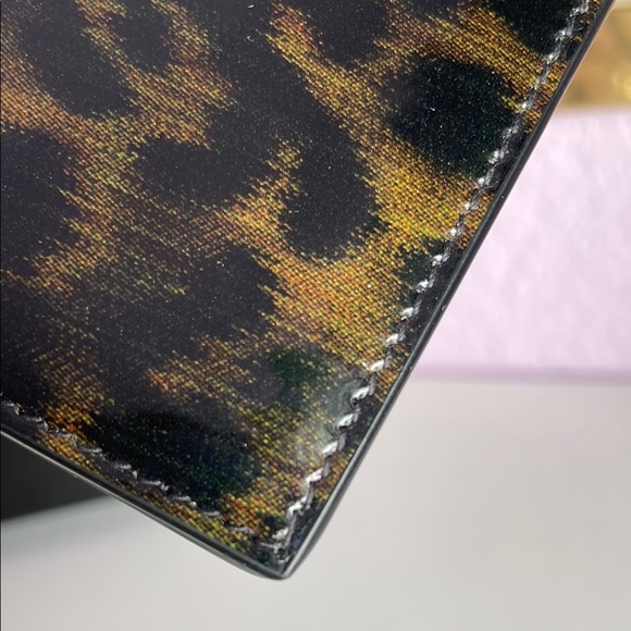 YSL Saint Laurent Green and Black Animal Print Card Holder - Leopard - Picture 14 of 15